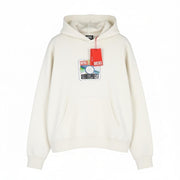 DIESEL S-Ginn-Hood-E6 Men Hoodie L Beige Pullover Logo Straps Long Sleeve RRP175