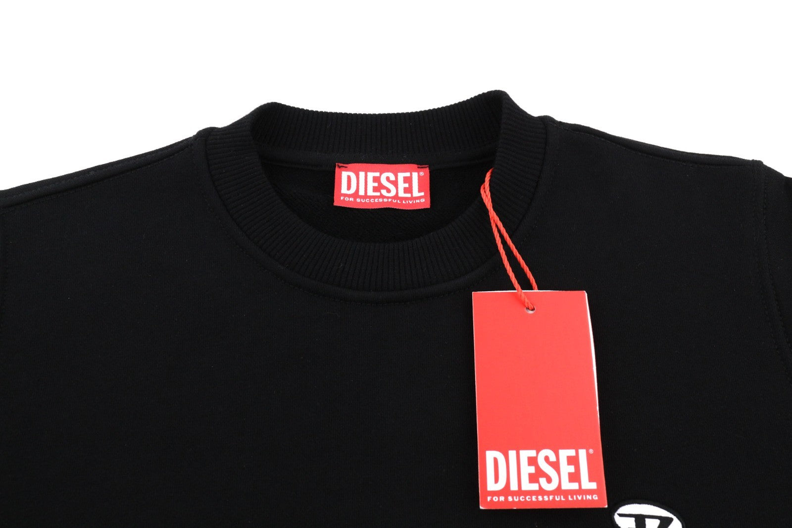 DIESEL F-Reggy-Doval Women Sweatshirt XS Black Pullover Crew Long Sleeve RRP175