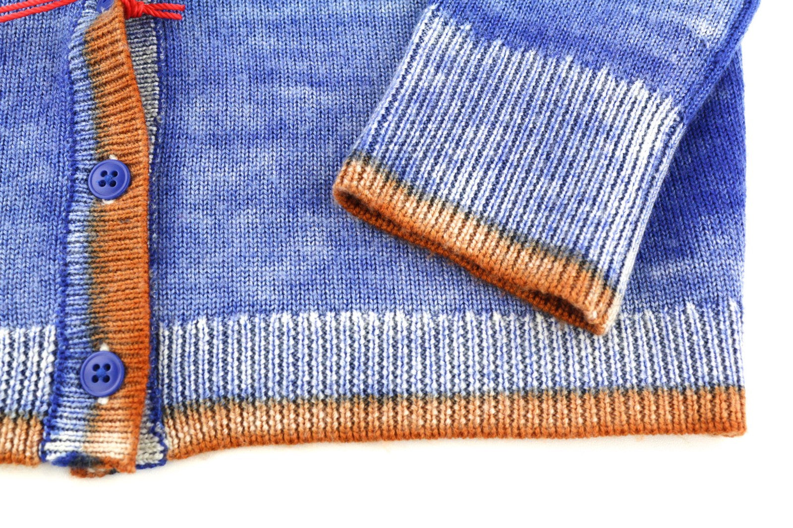 DIESEL M-Arika Women Jumper L Blue Washed Wool Knit Cardigan Buttoned RRP300