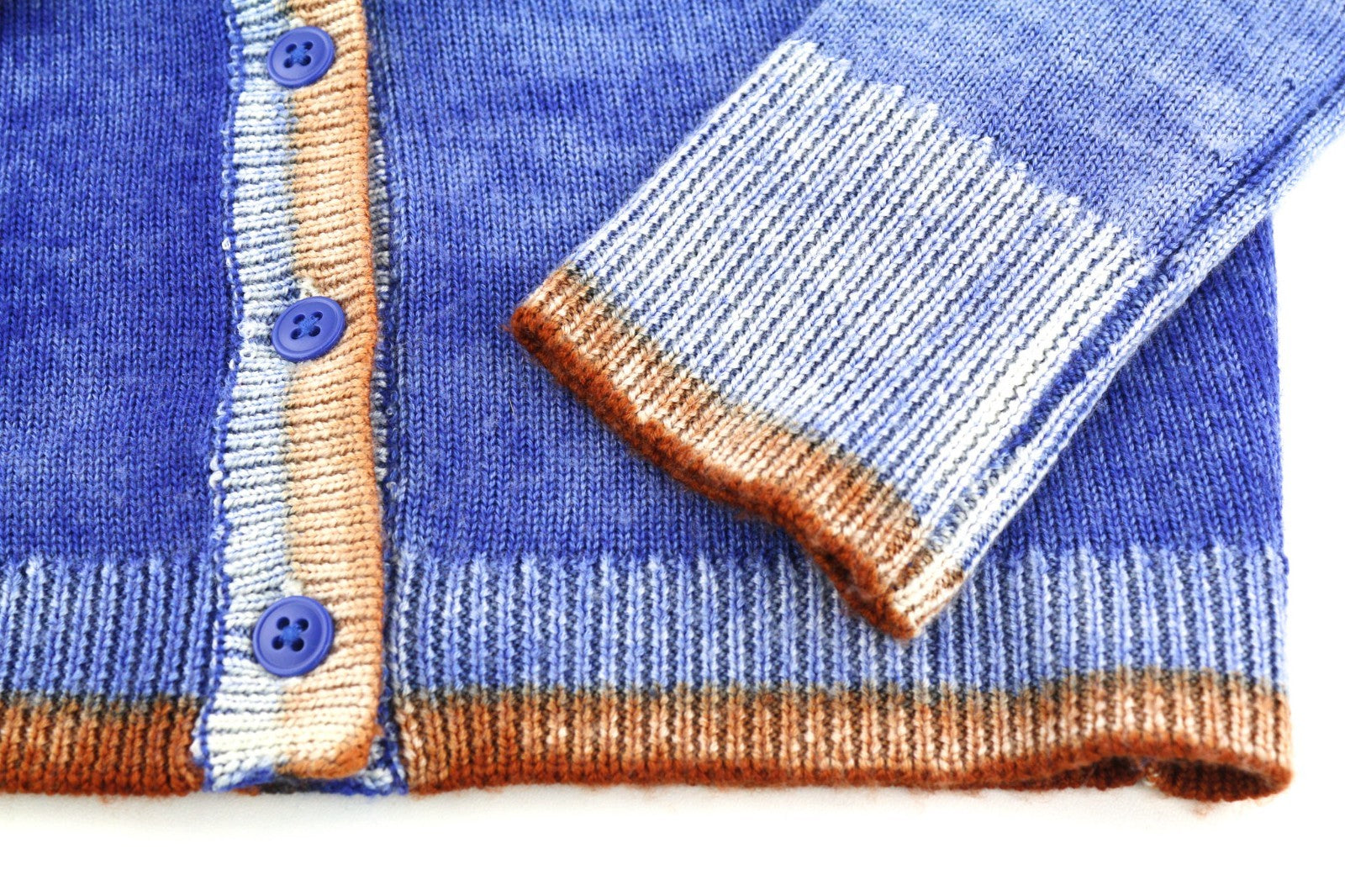 DIESEL M-Arika Women Jumper S Blue Washed Wool Knit Cardigan Buttoned RRP300