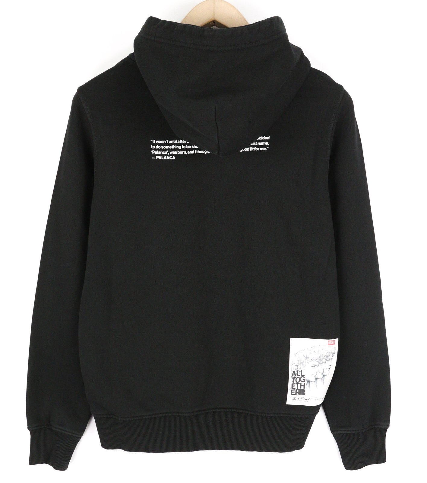 DIESEL PR-Ginn-Hood-P1 Men Hoodie XS Black Pullover Kangaroo Long Sleeve RRP195