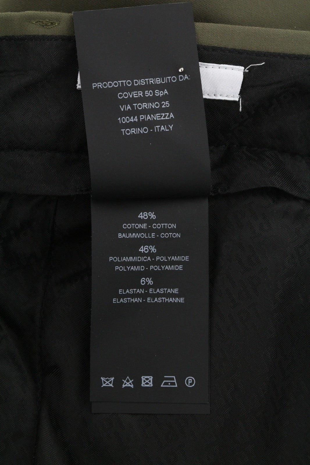 PT TORINO Gamma Men's Trousers 50 W35 Khaki Slim Cargo Stretch Zip Pockets