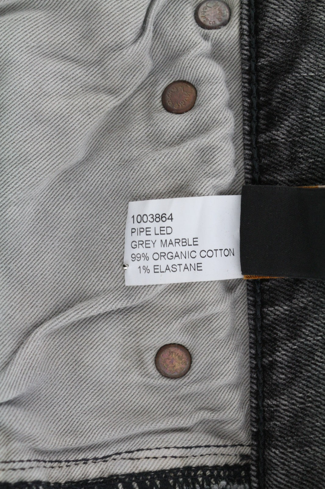 NUDIE JEANS Pile Led Men's Jeans W30/L32 Grey Marble Organic Skinny Washed Zip