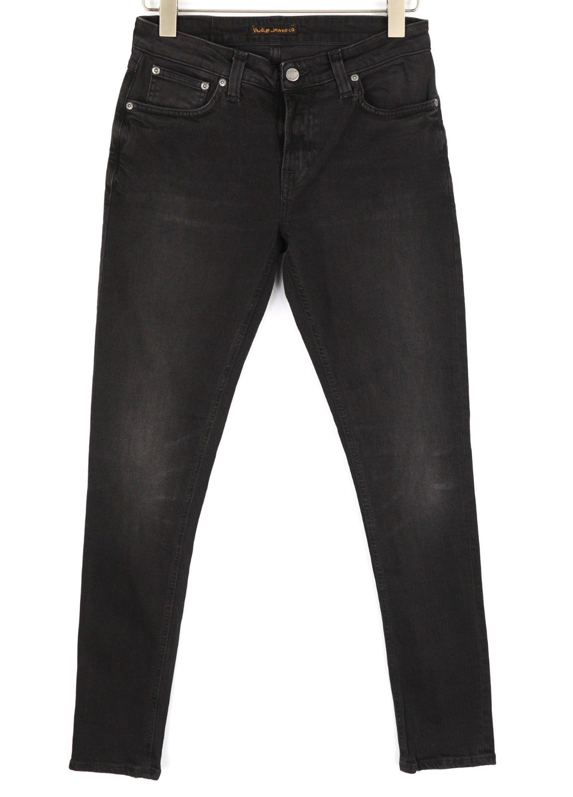 NUDIE JEANS Skinny Lin Men's Jeans W30/L32 Used Black Organic Washed Zip Fly