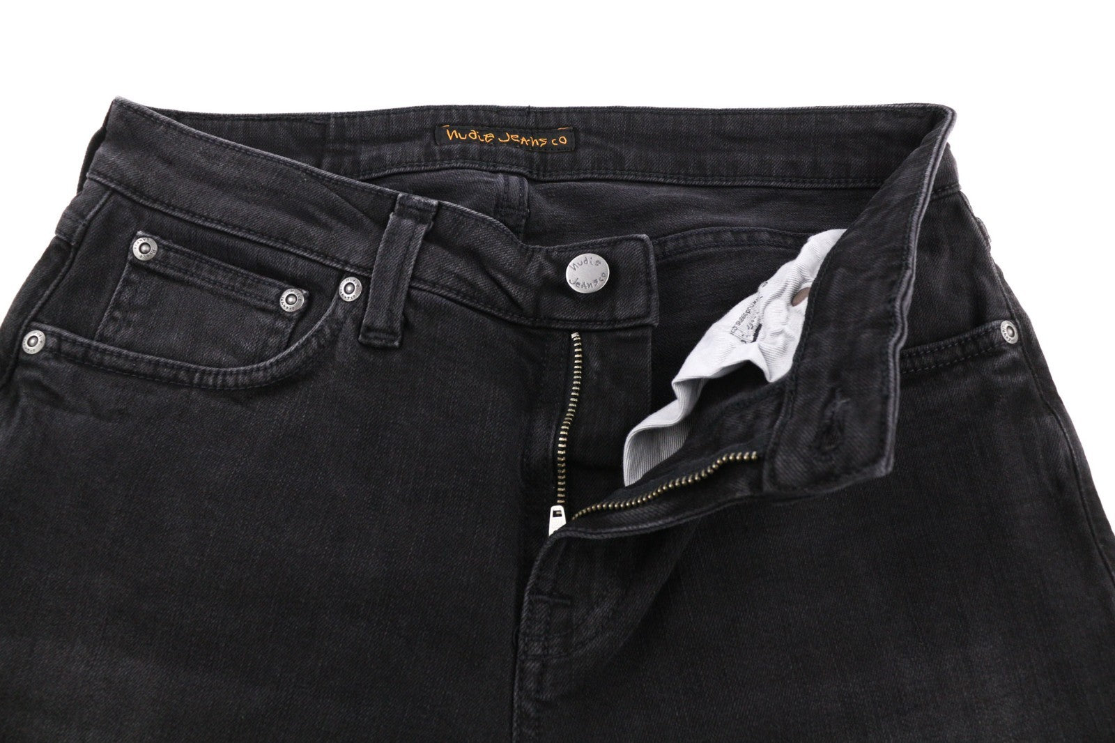 NUDIE JEANS Skinny Lin Men's Jeans W30/L32 Used Black Organic Washed Zip Fly