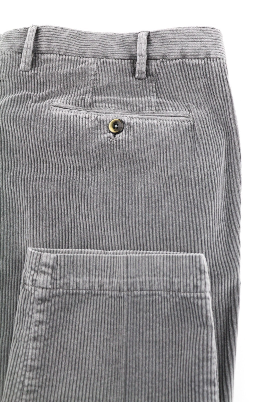 PT TORINO Men's Trousers 56 W39 Grey Skinny Cotton Stretch Corduroy Pleated Fit