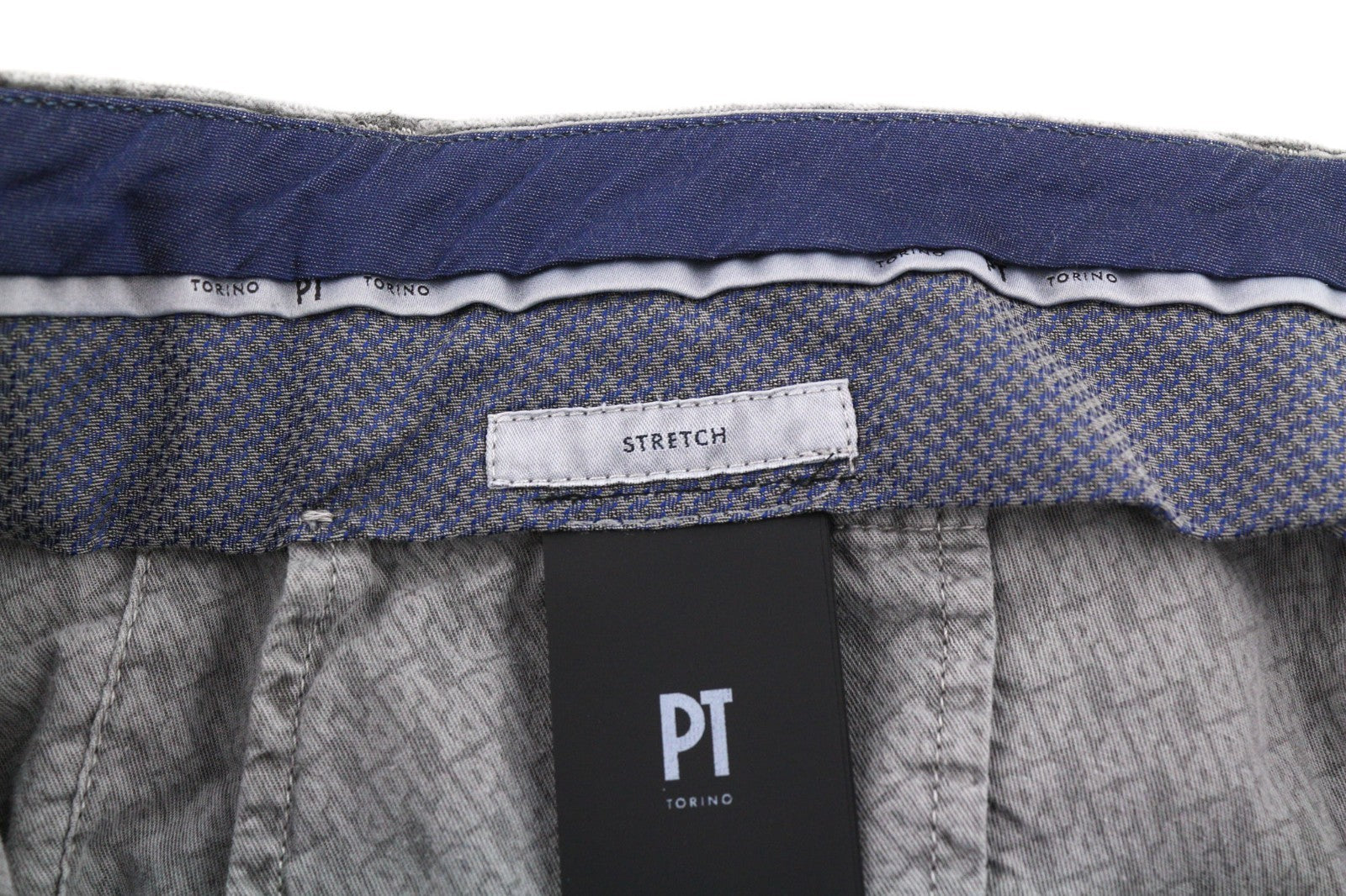 PT TORINO Men's Trousers 56 W39 Grey Skinny Cotton Stretch Corduroy Pleated Fit