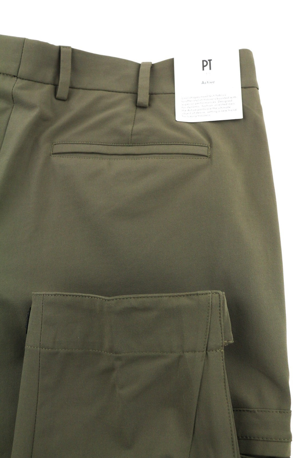 PT TORINO Gamma Men's Trousers 50 W35 Khaki Slim Cargo Stretch Zip Fly Pockets