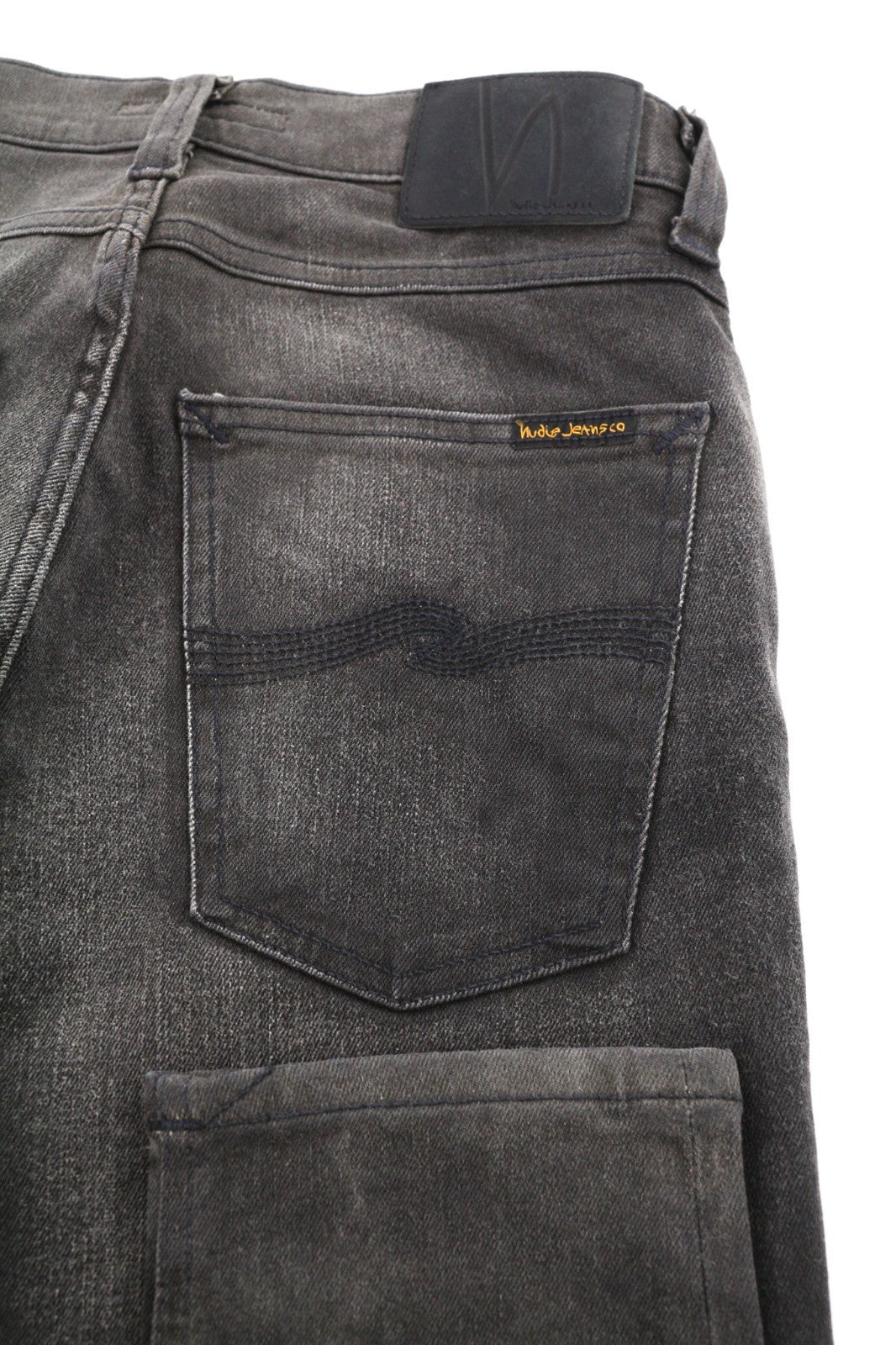 NUDIE JEANS Pipe Led Men's Jeans W29/L32 Grey Marble Organic Skinny Washed Zip