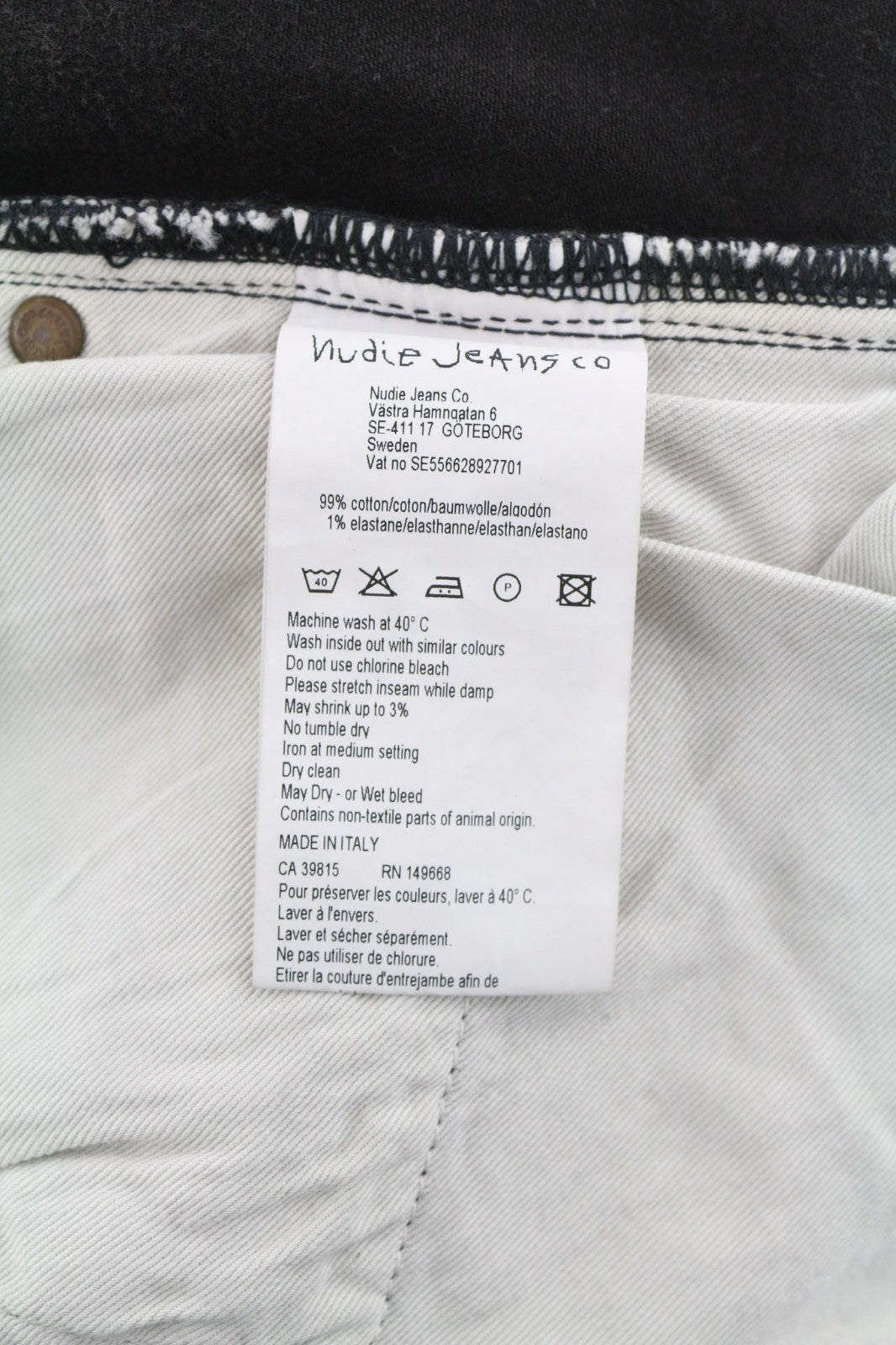 NUDIE JEANS Pipe Led Men's Jeans W29/L32 Grey Marble Organic Skinny Washed Zip