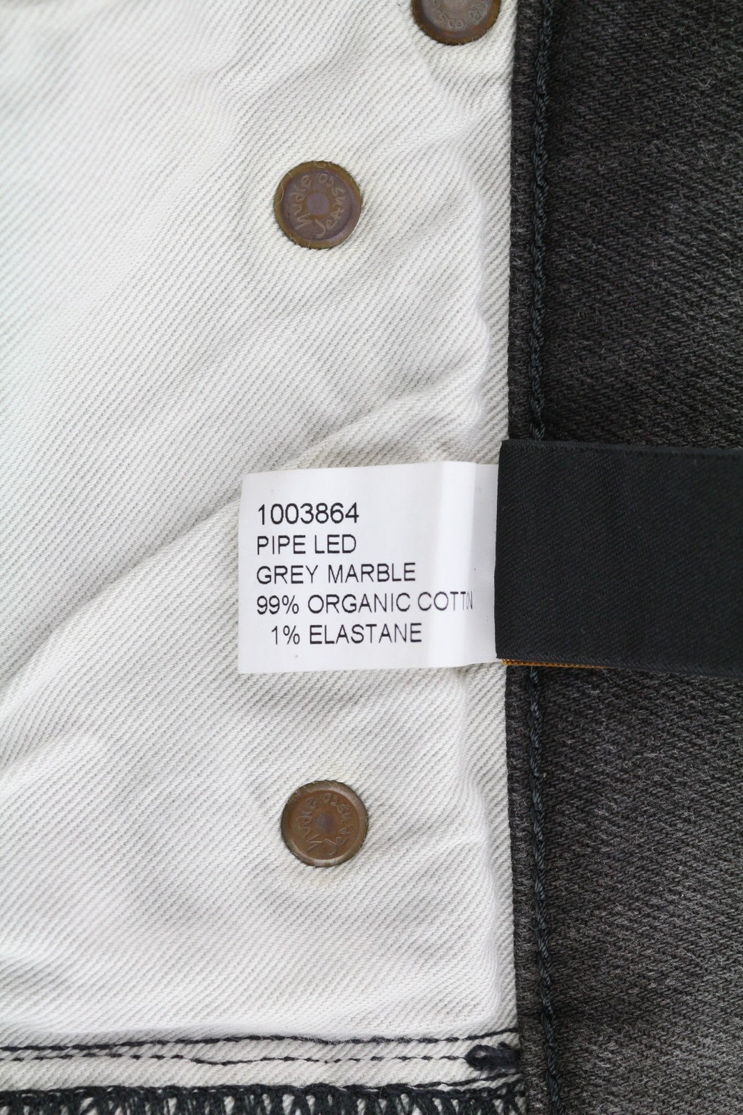 NUDIE JEANS Pipe Led Men's Jeans W29/L32 Grey Marble Organic Skinny Washed Zip