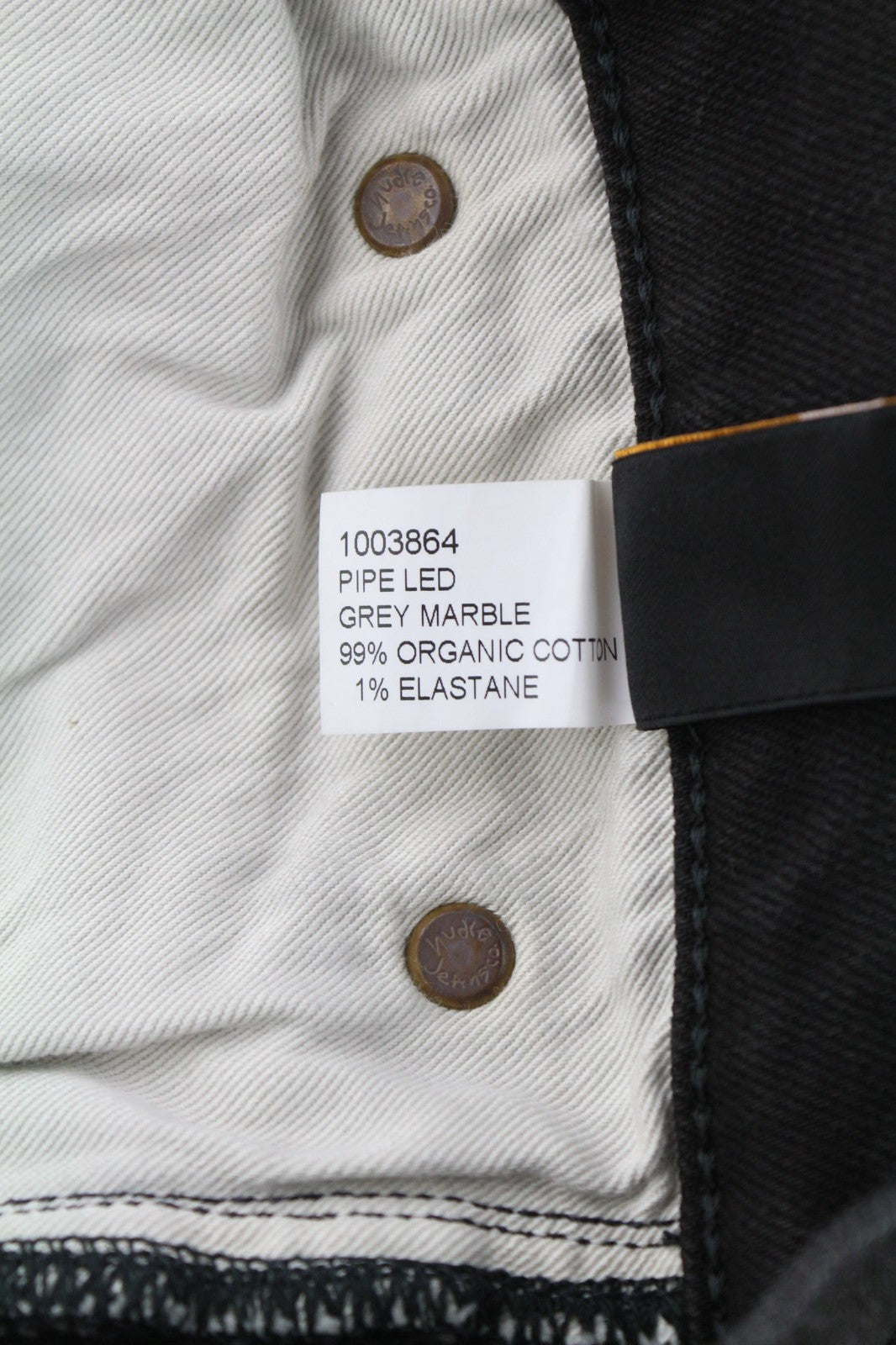 NUDIE JEANS Pipe Led Men's Jeans W30/L32 Grey Marble Organic Skinny Washed Zip