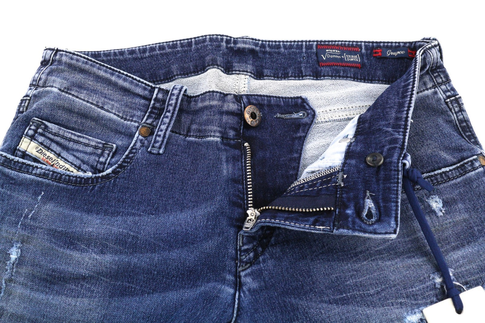 DIESEL Grupee-NE 0662L Women's Jeans W27 Blue Jogg Sweat Slim Skinny RRP199