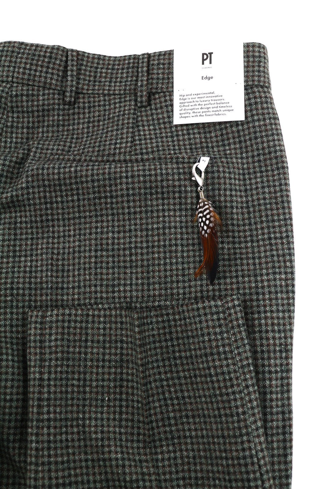 PT TORINO Men's Trousers 52 W37 Freedom Fit Grey Brown Wool Patterned Pleated