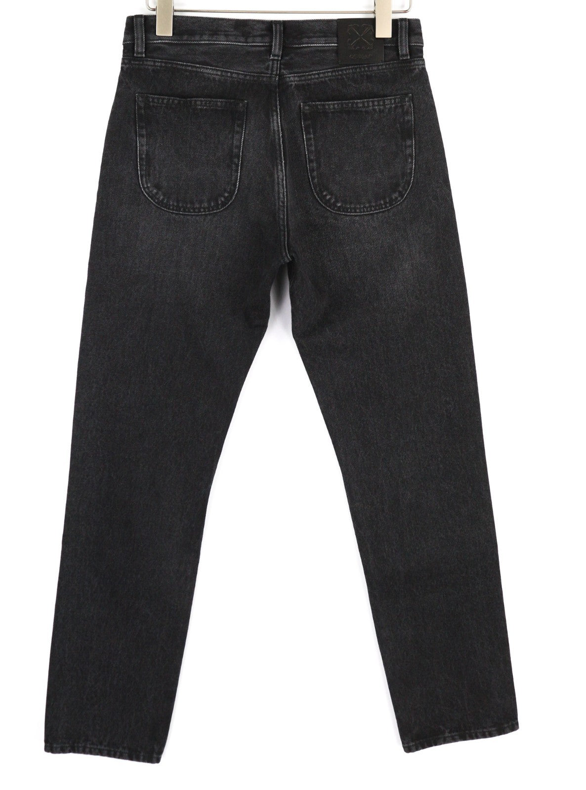OFF-WHITE Men's Jeans W34 Vintage Black Tapered Fit Cotton 5-Pocket RRP475