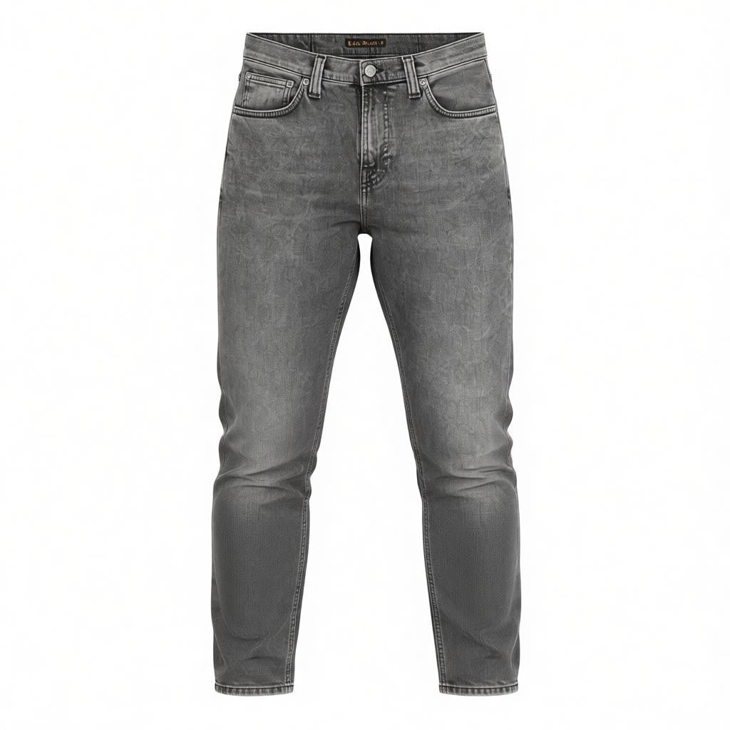 NUDIE JEANS Pile Led Men's Jeans W30/L30 Grey Marble Organic Skinny Washed Zip