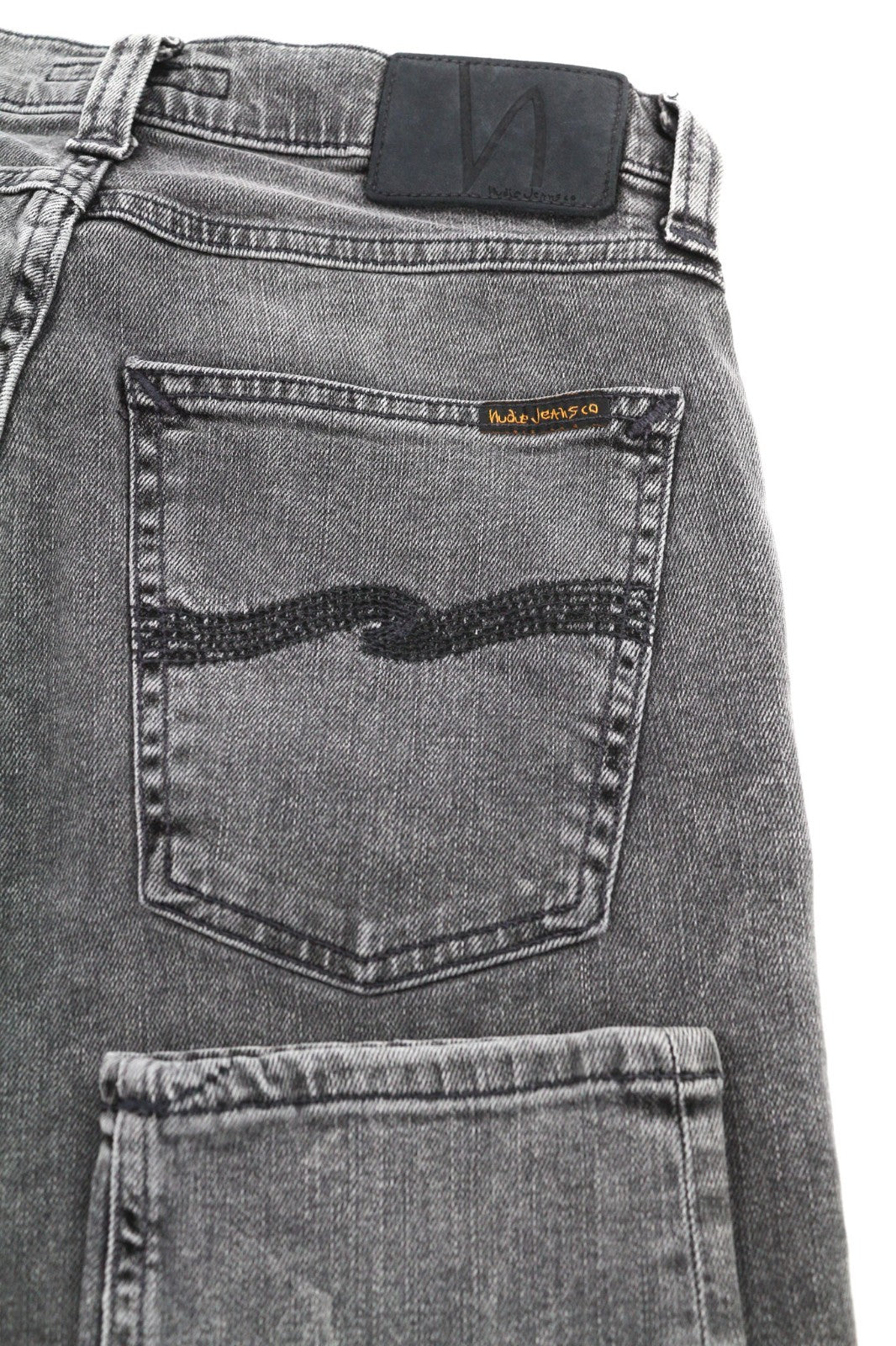 NUDIE JEANS Pile Led Men's Jeans W30/L30 Grey Marble Organic Skinny Washed Zip