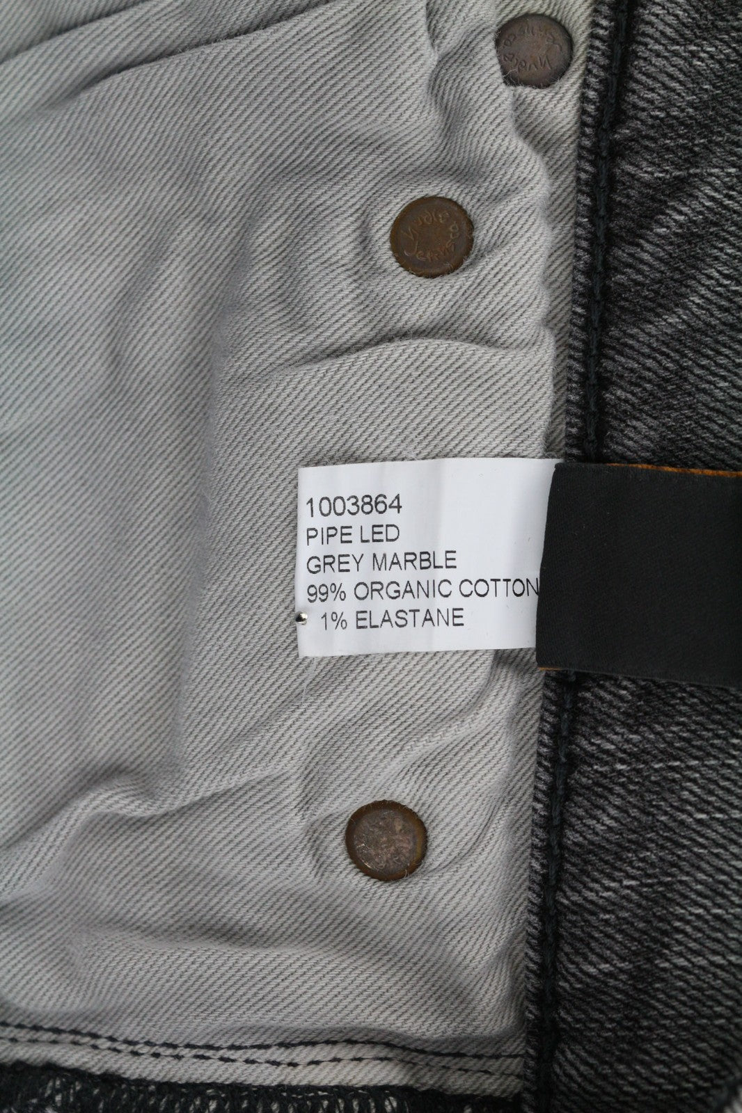 NUDIE JEANS Pile Led Men's Jeans W30/L30 Grey Marble Organic Skinny Washed Zip