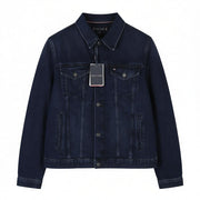 TOMMY HILFIGER Trucker Jkt Rgd Men Jacket M Navy Blue Denim Button-Up RRP159
