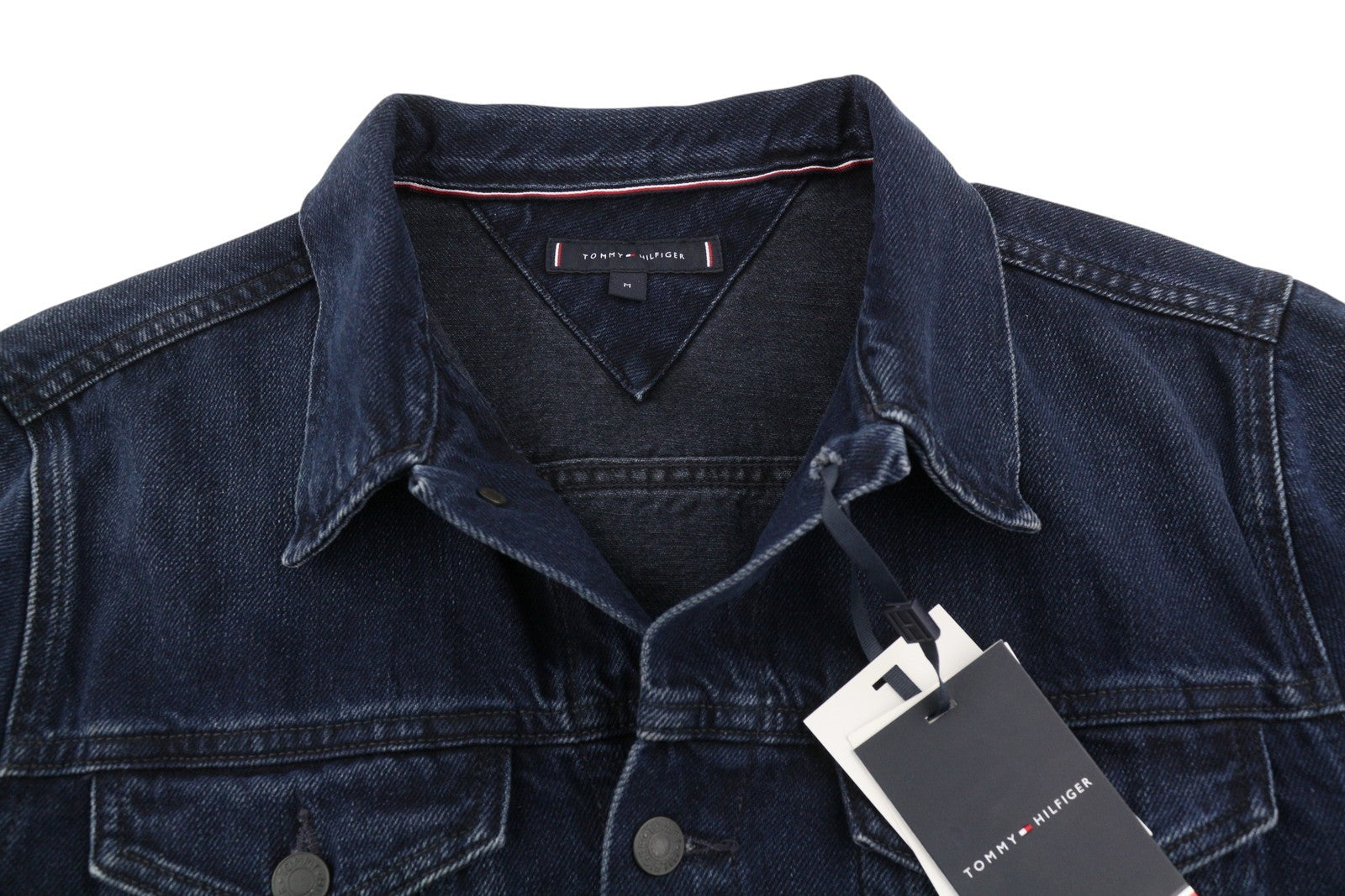 TOMMY HILFIGER Trucker Jkt Rgd Men Jacket M Navy Blue Denim Button-Up RRP159