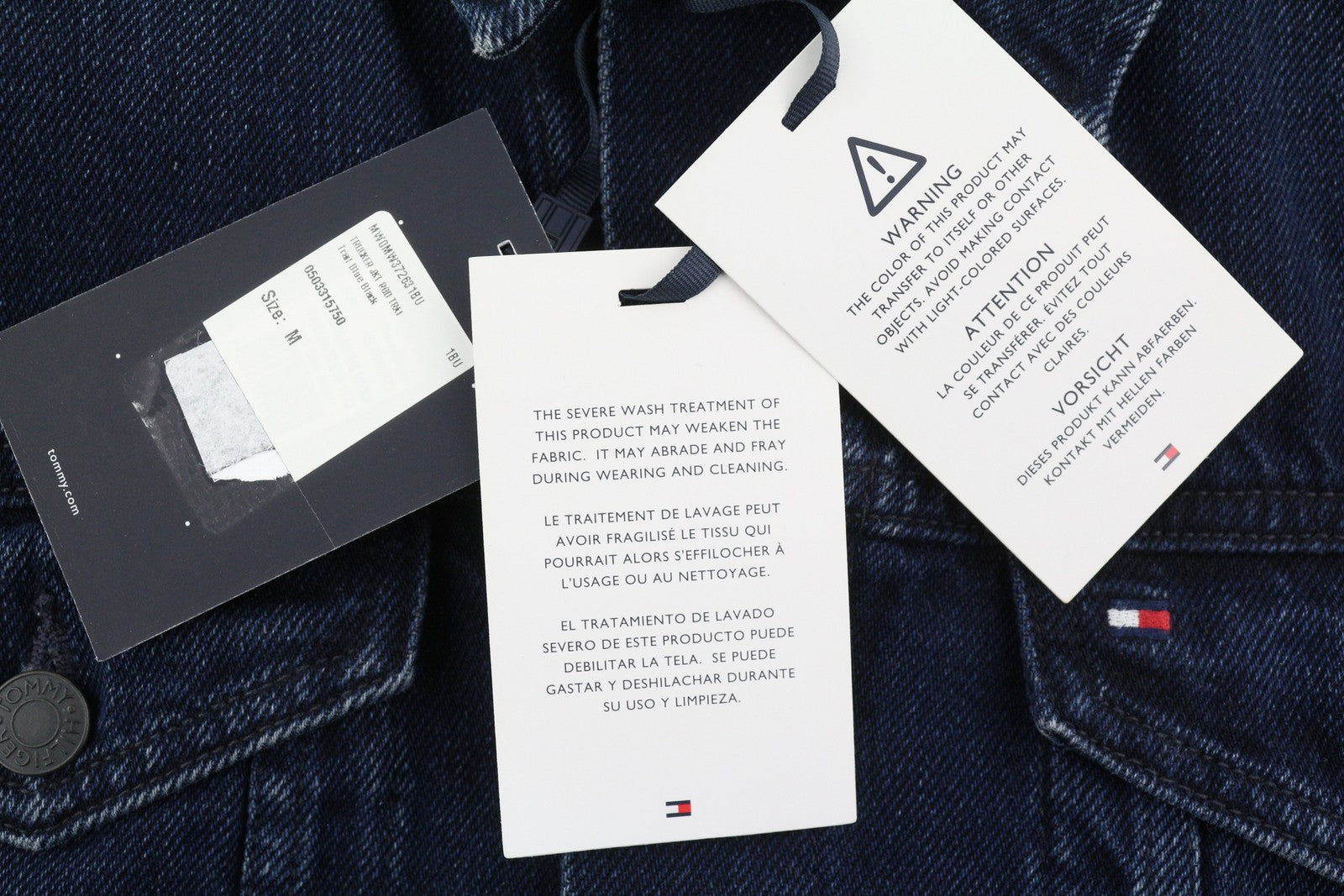 TOMMY HILFIGER Trucker Jkt Rgd Men Jacket M Navy Blue Denim Button-Up RRP159