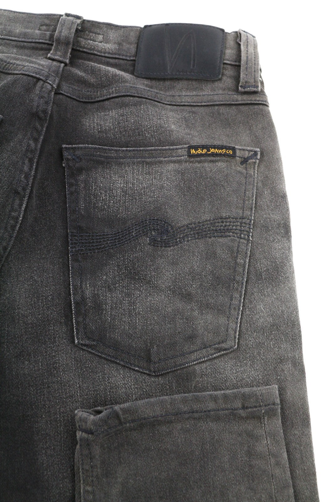 NUDIE JEANS Pipe Led Men's Jeans W28/L32 Grey Marble Organic Skinny Washed Zip