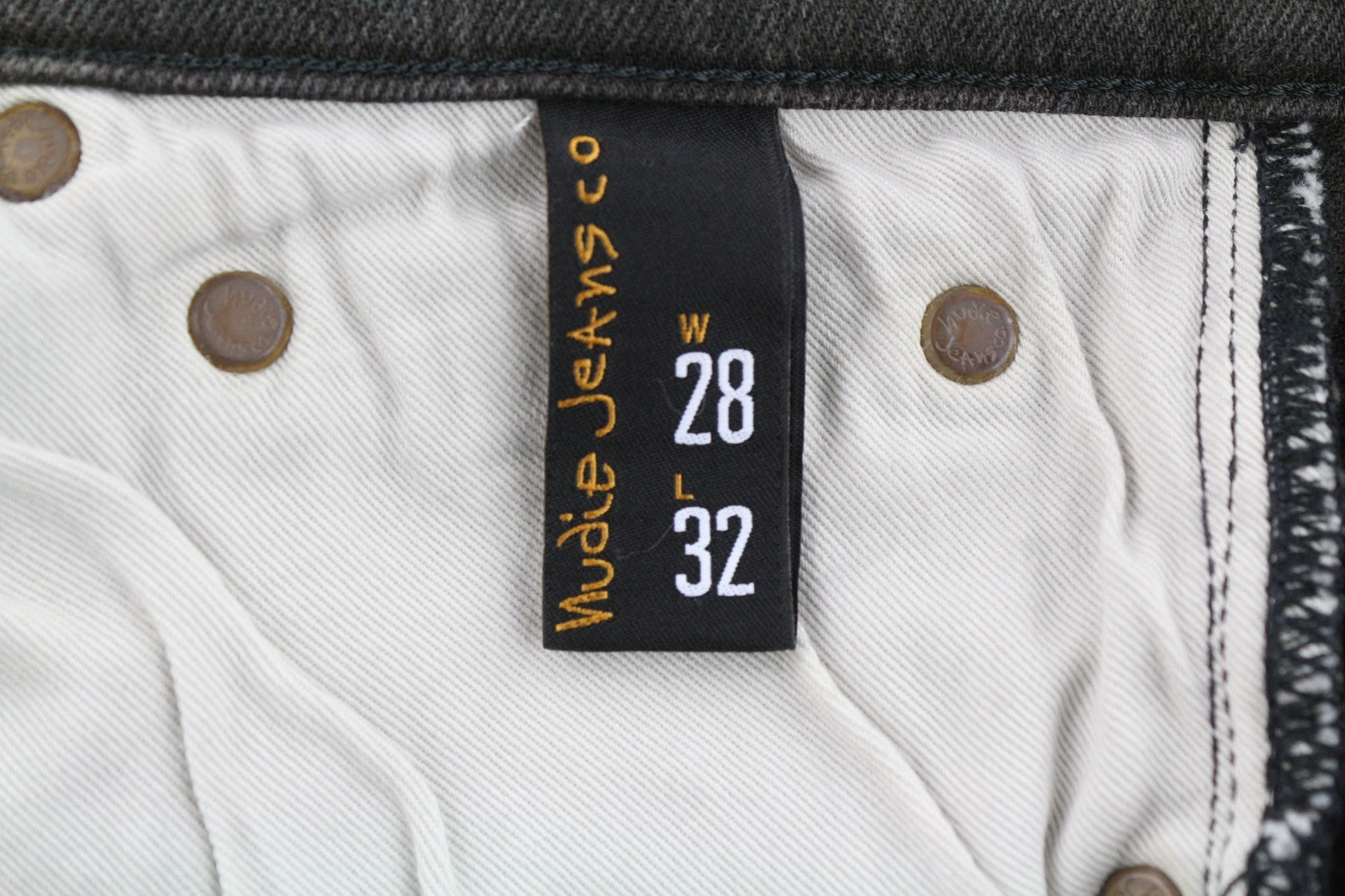 NUDIE JEANS Pipe Led Men's Jeans W28/L32 Grey Marble Organic Skinny Washed Zip