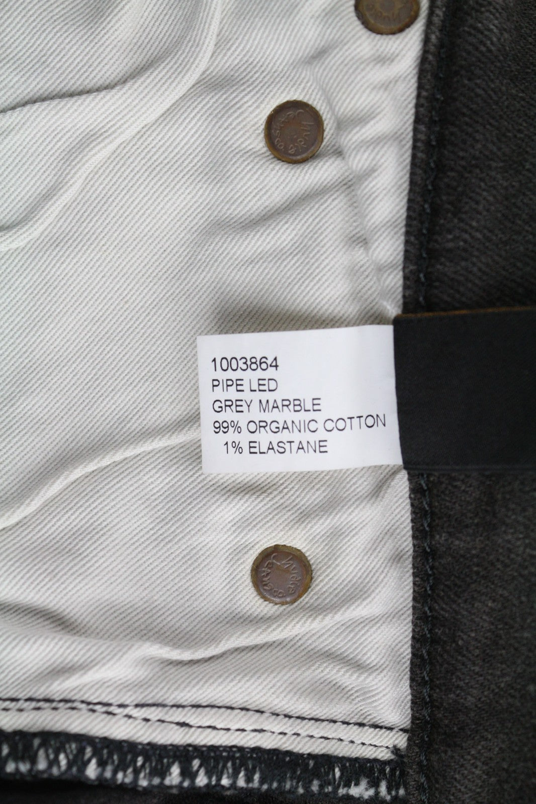 NUDIE JEANS Pipe Led Men's Jeans W28/L32 Grey Marble Organic Skinny Washed Zip