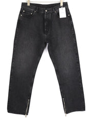 OFF-WHITE Men's Jeans W31 Vintage Black Buttoned Zip Detail Skate Style RRP550