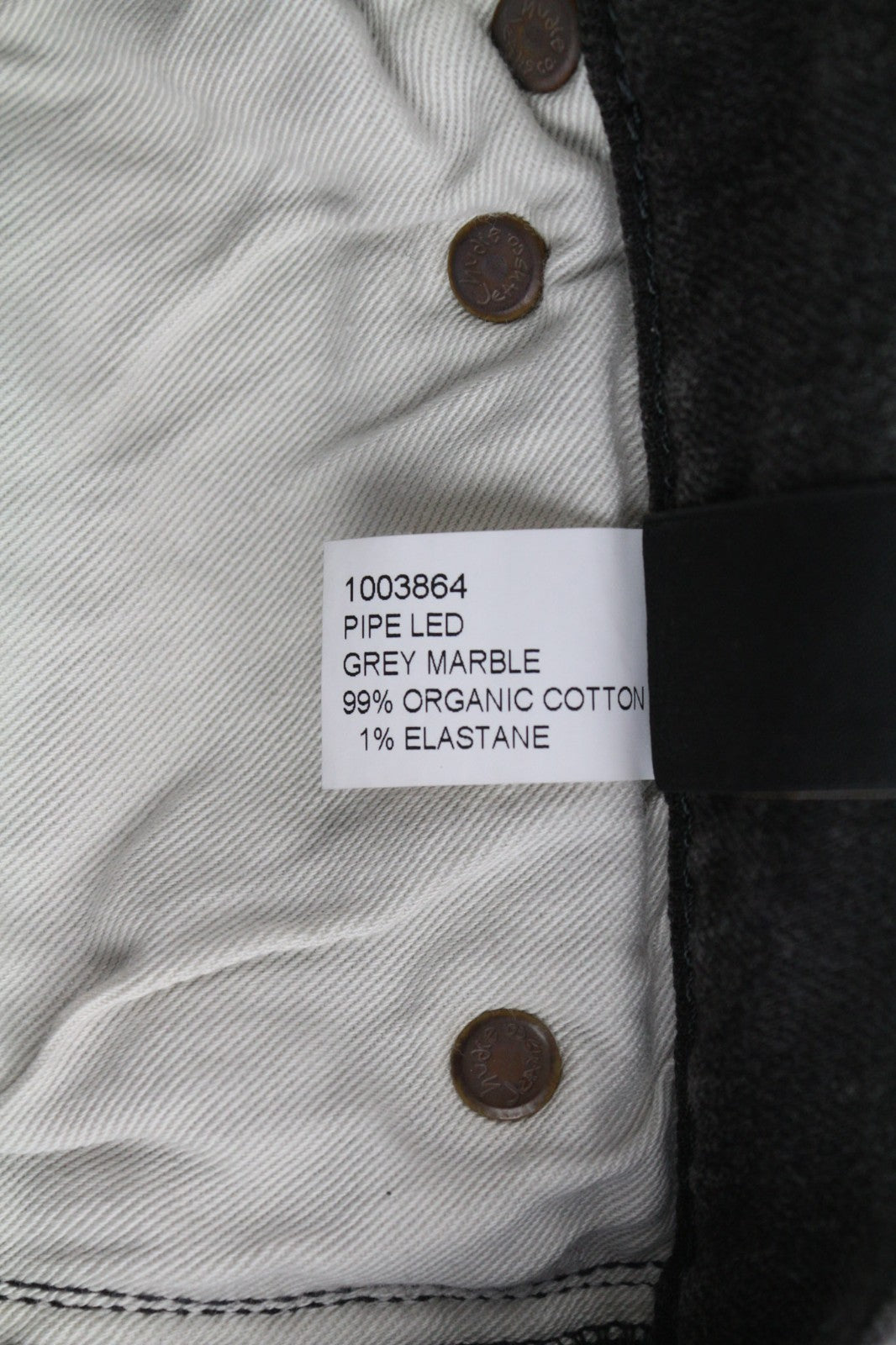 NUDIE JEANS Pipe Led Men's Jeans W28/L32 Grey Marble Organic Skinny Washed