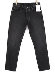 OFF-WHITE Men's Jeans W30 Vintage Black Tapered Pure Cotton Buttoned RRP475