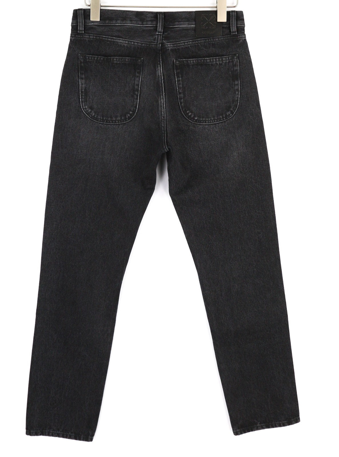 OFF-WHITE Men's Jeans W30 Vintage Black Tapered Pure Cotton Buttoned RRP475