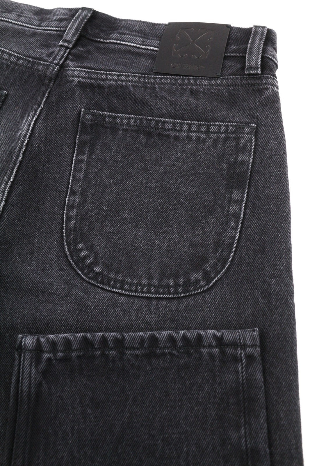 OFF-WHITE Men's Jeans W30 Vintage Black Tapered Pure Cotton Buttoned RRP475