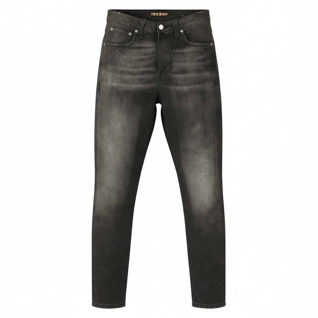 NUDIE JEANS Pipe Led Men's Jeans W30/L32 Grey Marble Organic Skinny Washed Zip