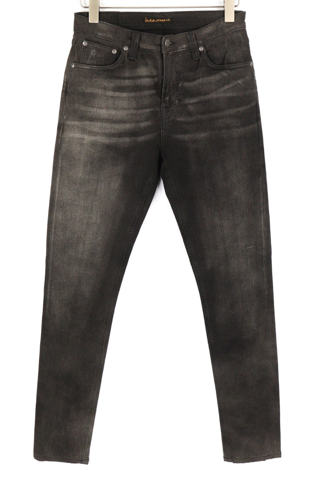 NUDIE JEANS Pipe Led Men's Jeans W30/L32 Grey Marble Organic Skinny Washed Zip