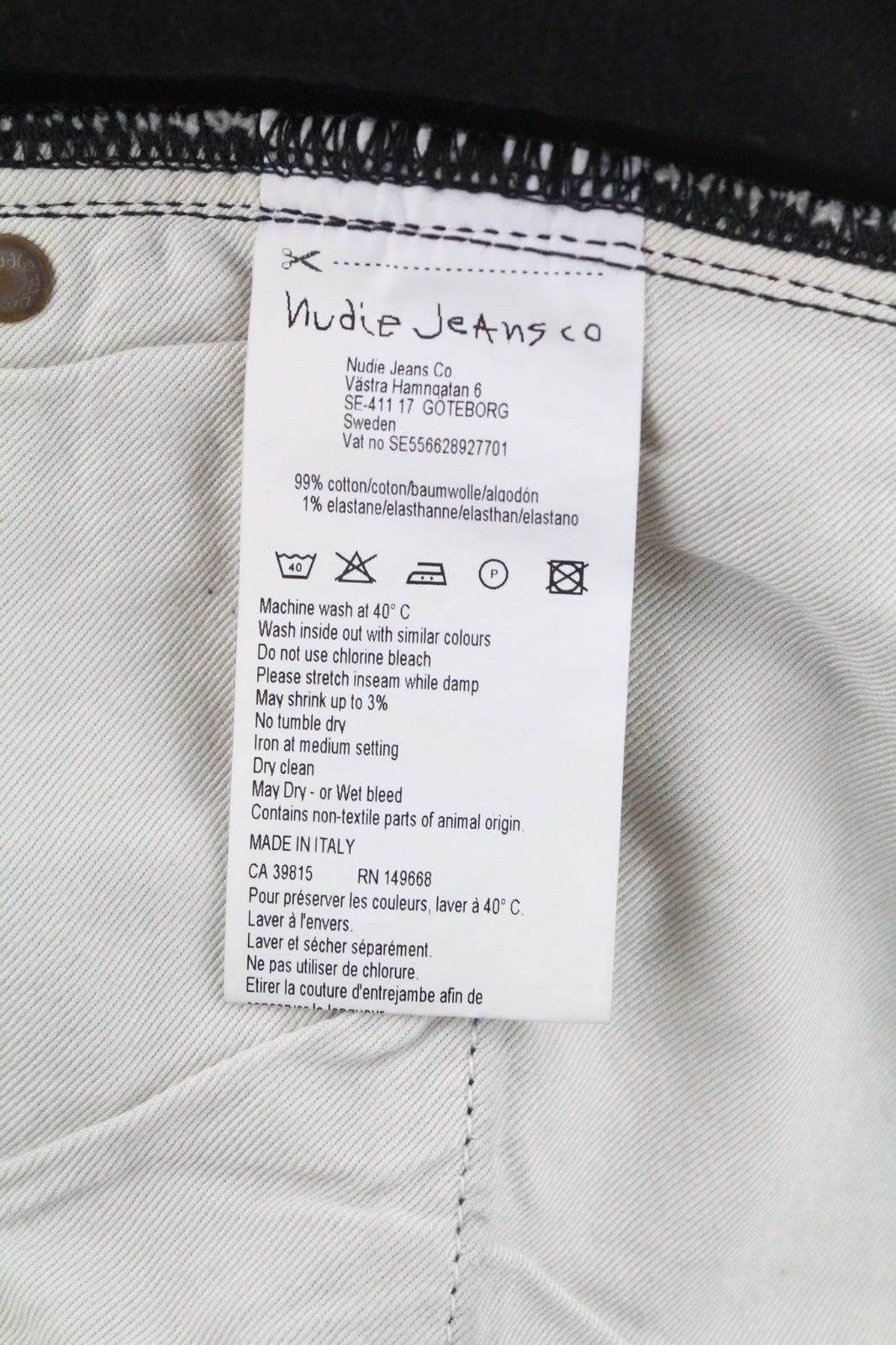 NUDIE JEANS Pipe Led Men's Jeans W30/L32 Grey Marble Organic Skinny Washed Zip