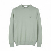 CALVIN KLEIN Cotton Silk Blend Men Jumper S Slate Grey Crew Neck Knit Pullover