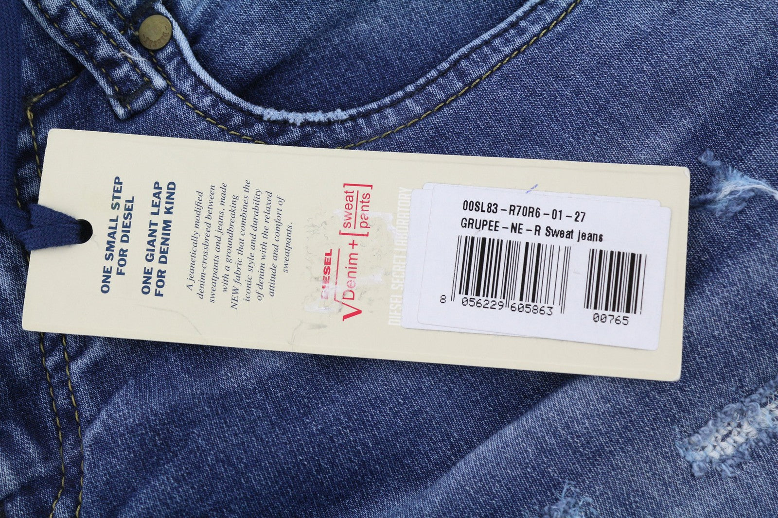 DIESEL Grupee-NE 0607U Women's Jeans W27 Jogg Sweat Super Slim Skinny RRP250