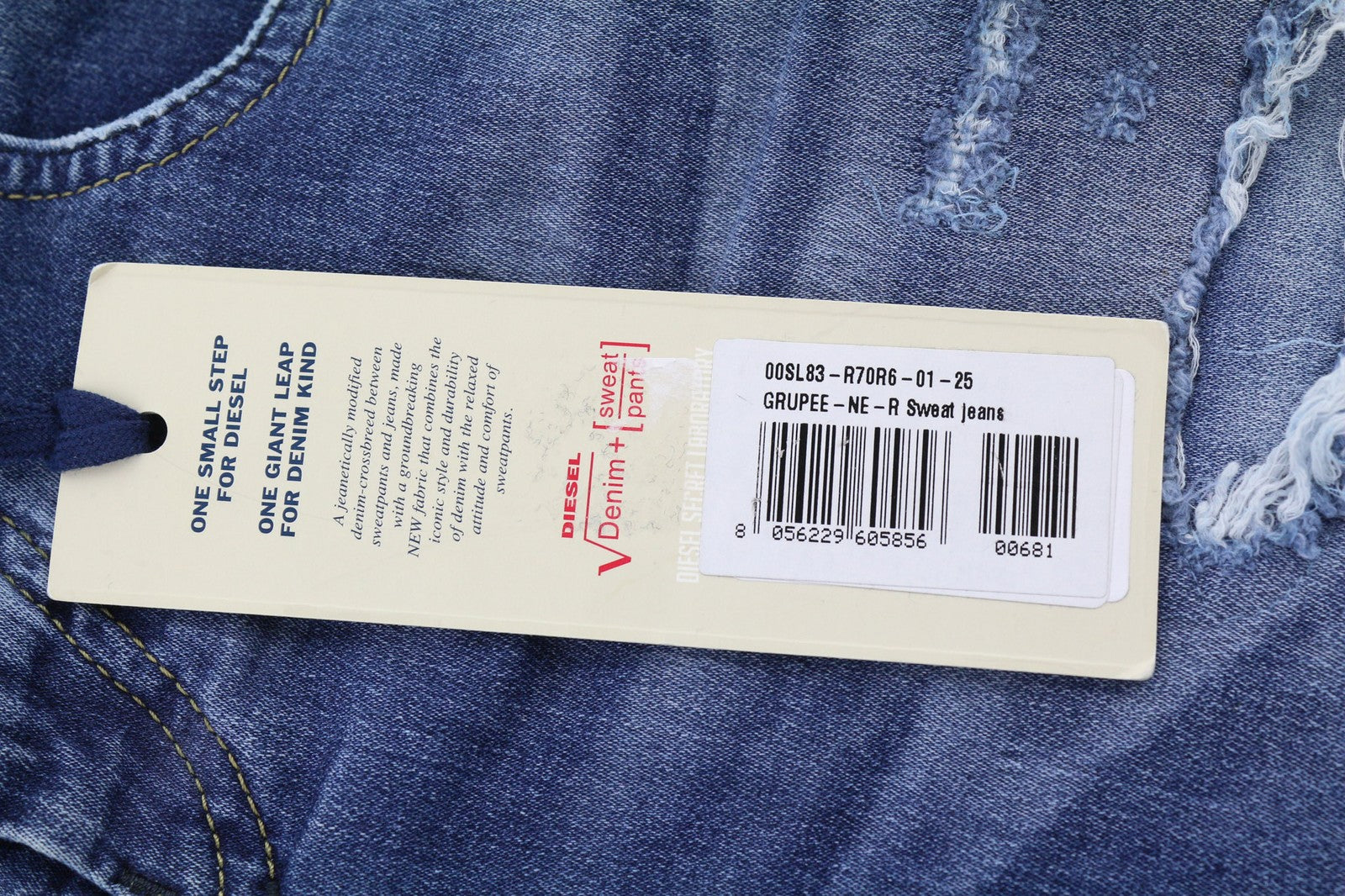 DIESEL Grupee-NE 0607U Women Jeans W25 Jogg Sweat Super Slim Skinny RRP250