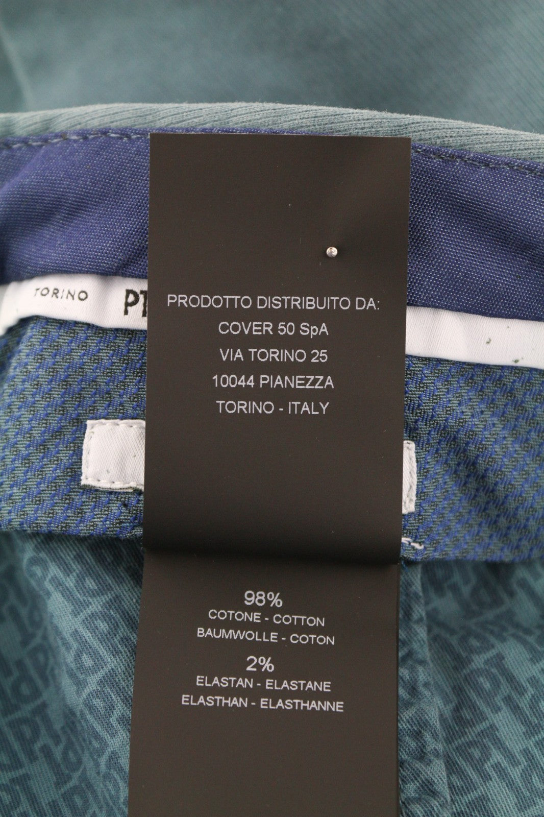 PT TORINO Men's Trousers 44 W28 Blue Skinny Cotton Stretch Pleated Tailored