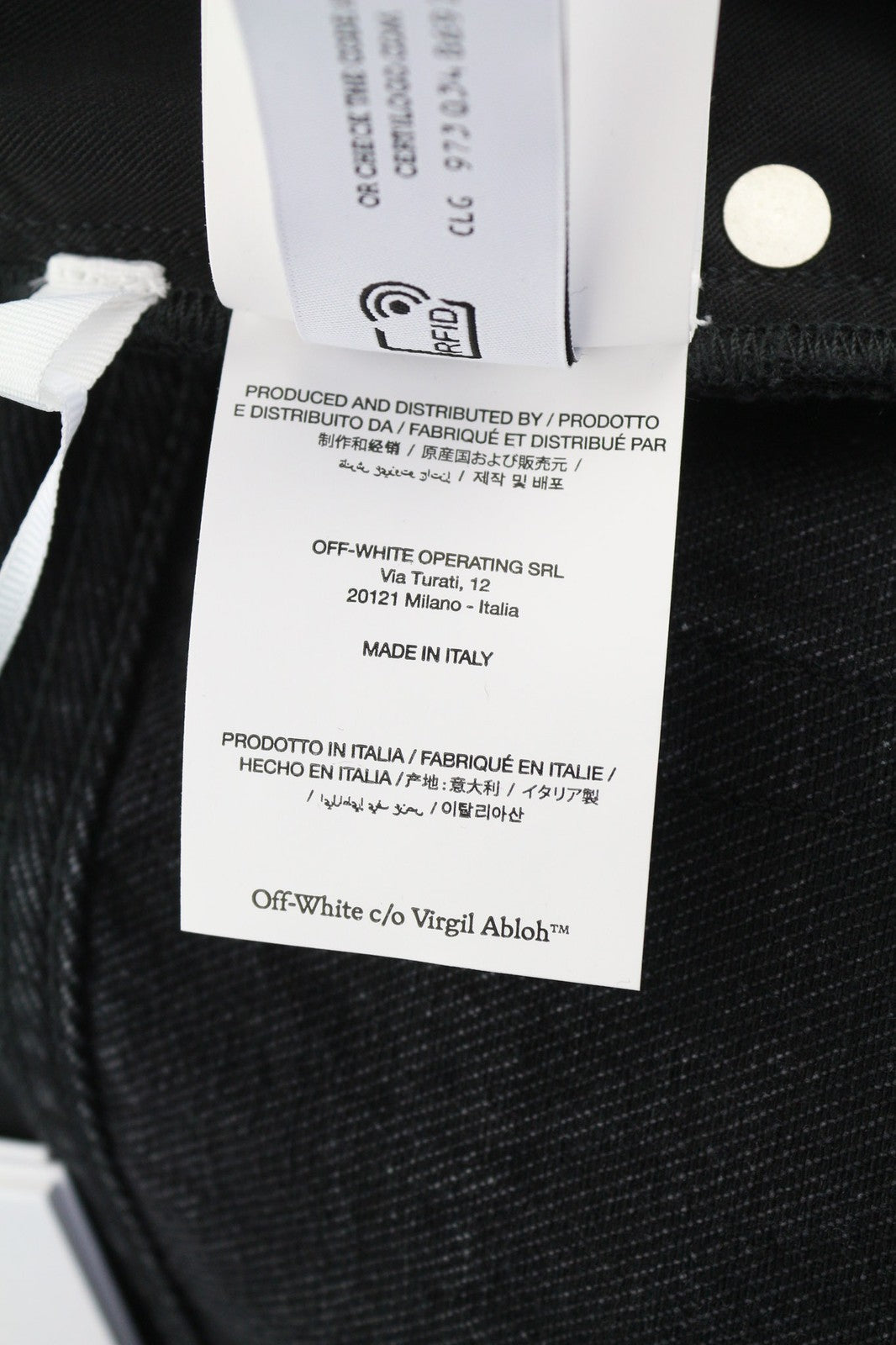 OFF-WHITE Men's Jeans W30 Vintage Black Skate Fit Zip Detail Button Fly RRP550