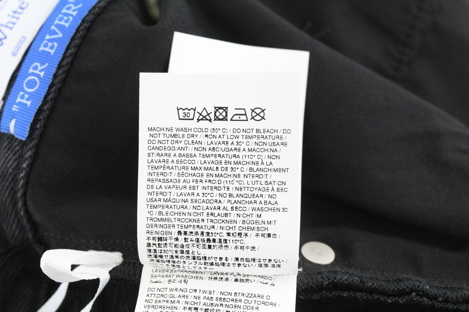 OFF-WHITE Men's Jeans W30 Vintage Black Skate Fit Zip Detail Button Fly RRP550