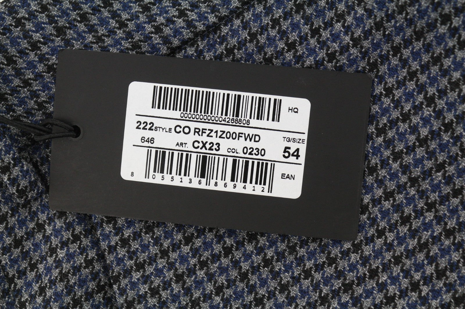 PT TORINO Men's Trousers 54 W39 Blue Grey Rebel Fit Wool Patterned Pleated