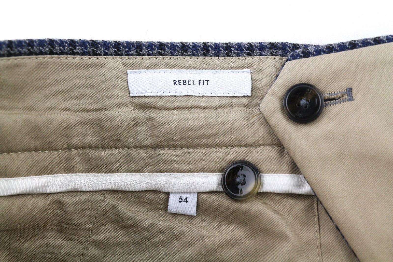 PT TORINO Men's Trousers 54 W39 Blue Grey Rebel Fit Wool Patterned Pleated