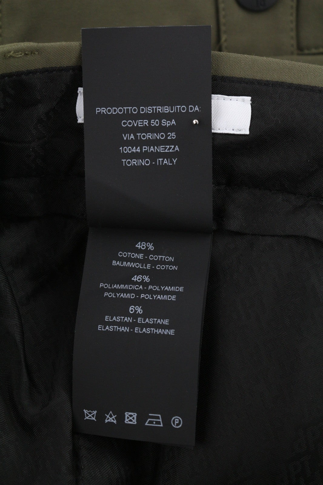 PT TORINO Gamma Men's Trousers 52 W37 Khaki Slim Cargo Stretchy Zip Pockets