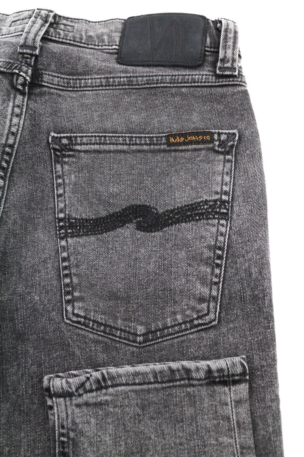 NUDIE JEANS Pile Led Men's Jeans W28/L30 Grey Marble Organic Skinny Washed Zip