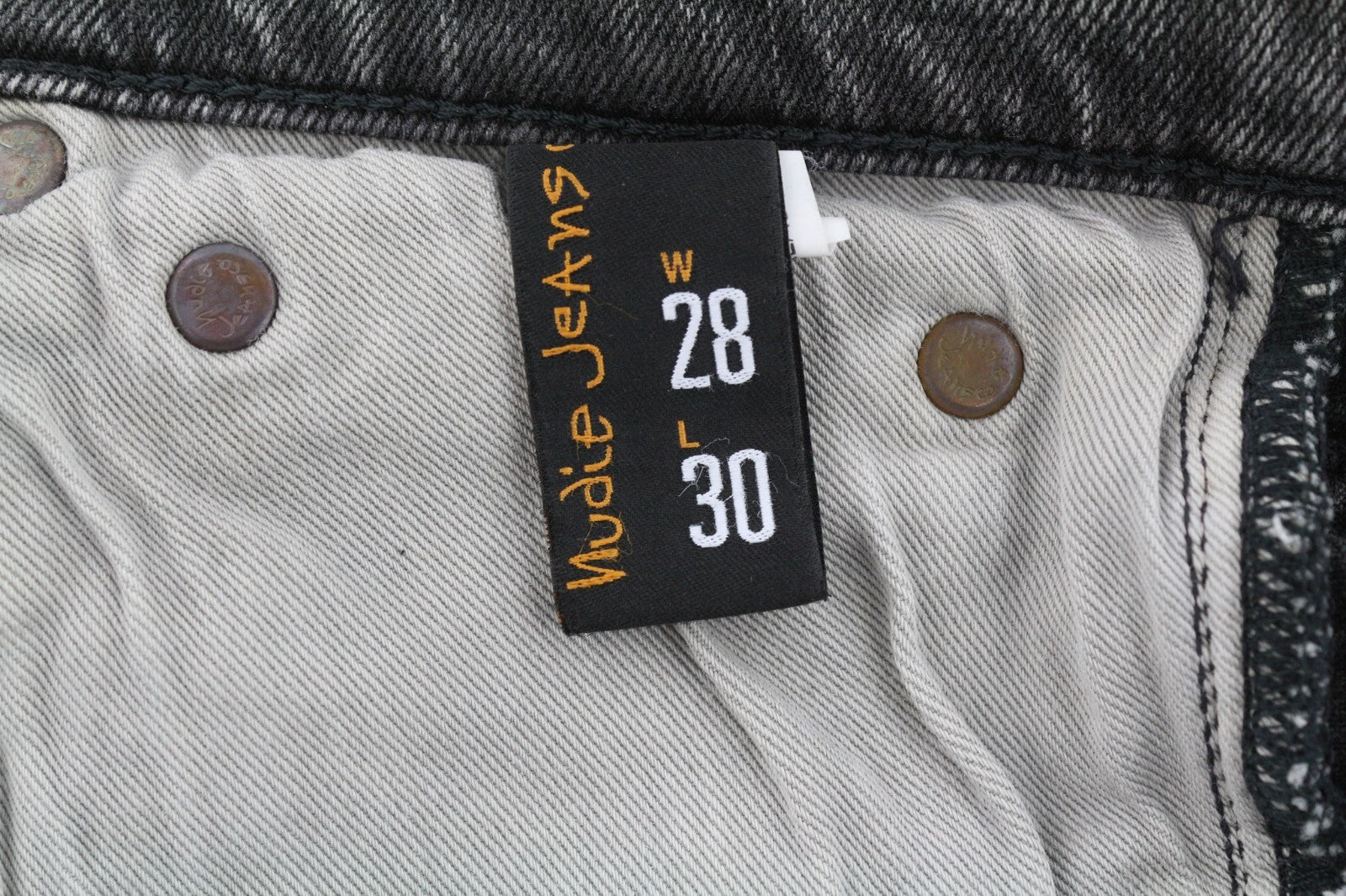 NUDIE JEANS Pile Led Men's Jeans W28/L30 Grey Marble Organic Skinny Washed Zip