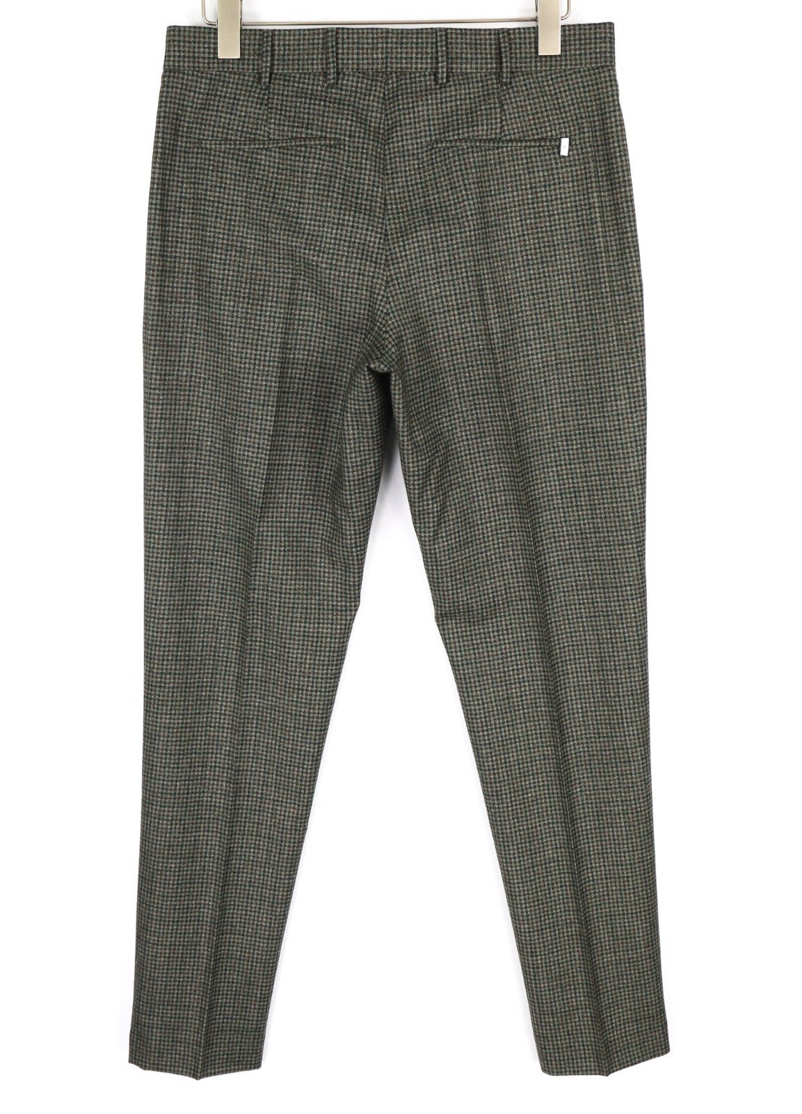 PT TORINO Men's Trousers 48 W34 Grey Soft Fit Pure Wool Patterned Pleated