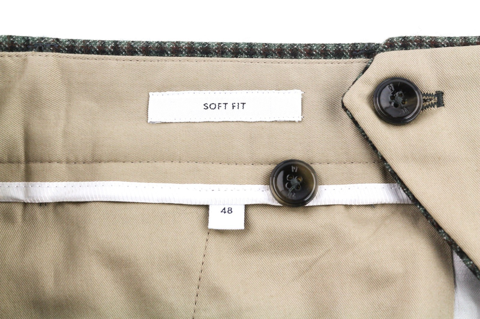 PT TORINO Men's Trousers 48 W34 Grey Soft Fit Pure Wool Patterned Pleated