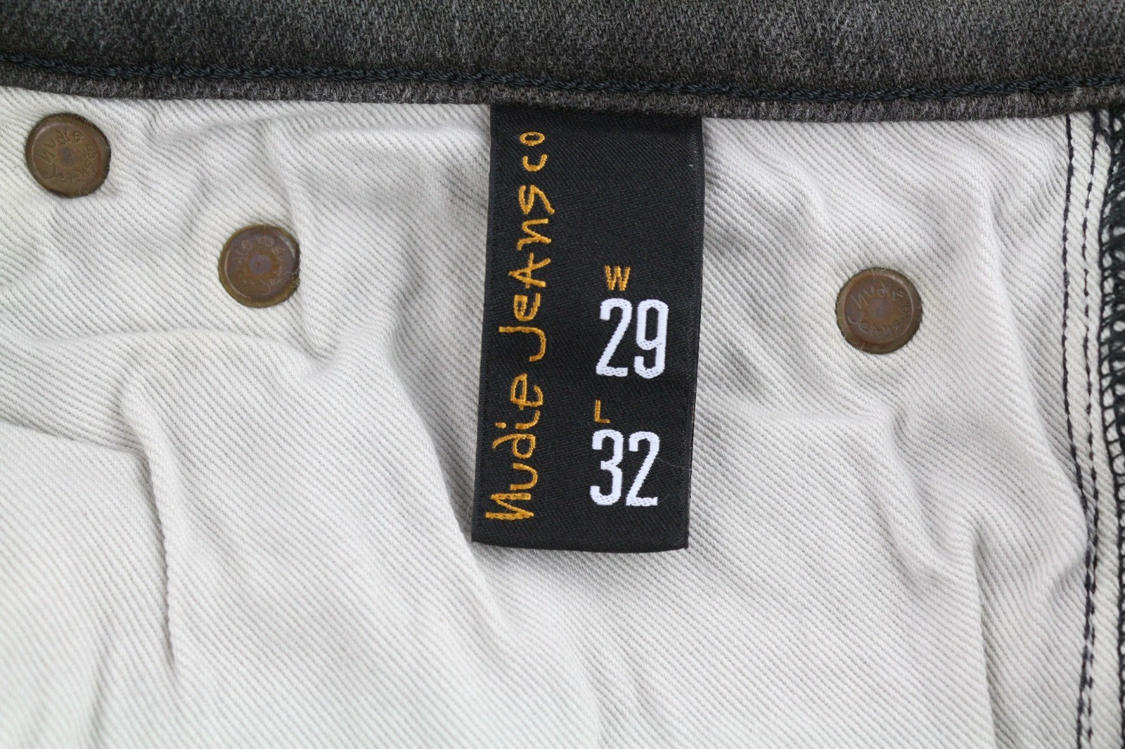 NUDIE JEANS Pipe Led Men's Jeans W29/L32 Grey Marble Organic Skinny Washed Zip